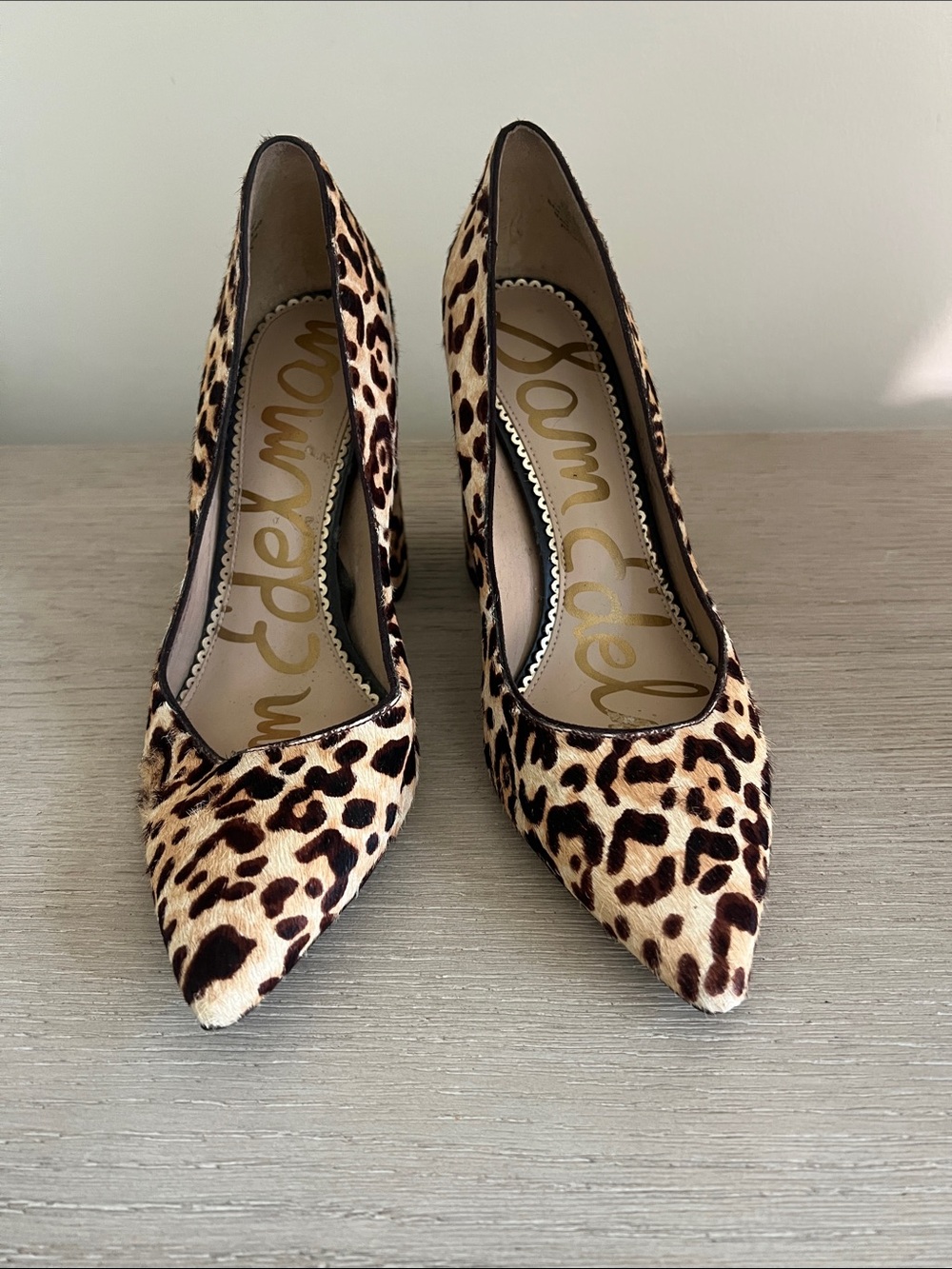 Sam Edelman Halston Pump leopard print cow hair size 9.5